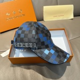Louis Vuitton Fashion Colorful Checkerboard Baseball Hat Couple Casual Duck Tongue Hat