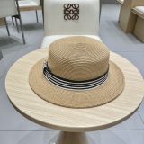 Chanel New Fashion Elegant Flat Top Hat Versatile Sunscreen Straw Hat