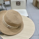 Chanel New Fashion Elegant Flat Top Hat Versatile Sunscreen Straw Hat