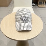 Louis Vuitton New Fashion Checkered Embroidered Logo Baseball Hat Versatile Duck Tongue Hat