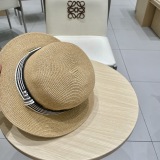 Chanel New Fashion Elegant Flat Top Hat Versatile Sunscreen Straw Hat