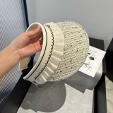 Chanel New Fashion Elegant Empty Top Hat Versatile Hairband Sunshade Hat 57 CM
