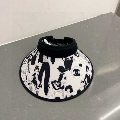 Chanel New Fashion Printed Empty Top Hat Versatile Sunscreen Hat
