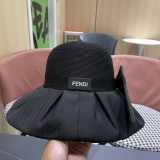 Fendi Women's Summer Sunscreen Fisherman's Hat Bow Hollow Basin Hat