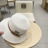 Prada New Fashion Bucket Straw Hat Hollow Top Hat 57 CM