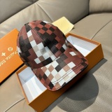 Louis Vuitton Fashion Colorful Checkerboard Baseball Hat Couple Casual Duck Tongue Hat