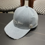 Dior Fashion Embroidered Logo Distressed Baseball Hat Couple's Versatile Duck Tongue Hat