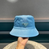 Prada New Classic Triangle Logo Fisherman's Hat Unisex Versatile Sunshade Hat