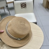 Chanel New Fashion Elegant Flat Top Hat Versatile Sunscreen Straw Hat