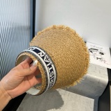 Dior Classic Logo Straw Hair Hoop Sunshade Hat Empty Top Hat