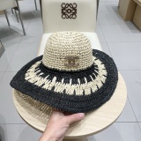 Chanel New Fashion Versatile Straw Hat Sunshade Hat Fisherman's Hat