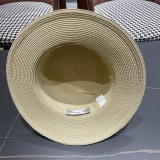 Dior New Fashion Versatile Logo Jacquard Flat Top Straw Hat
