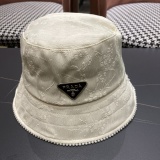 Prada New Fashion National Style Pearl Edge Fisherman's Hat Unisex Sunshade Cap