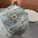 Chanel New Retro Diamond Cowboy Baseball Hat Couple Versatile Sunshade Hat