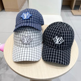 Louis Vuitton New Fashion Checkered Embroidered Logo Baseball Hat Versatile Duck Tongue Hat