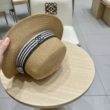 Chanel New Fashion Elegant Flat Top Hat Versatile Sunscreen Straw Hat
