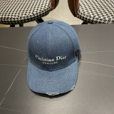 Dior Fashion Embroidered Logo Distressed Baseball Hat Couple's Versatile Duck Tongue Hat