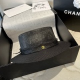 Chanel New Fashion Hemp Top Hat 57 CM