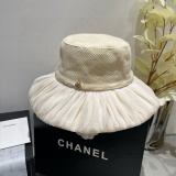 Chanel New Fashion Elegant Lantern Hat Foldable Sunshade Hat 57 CM