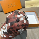 Louis Vuitton Fashion Colorful Checkerboard Baseball Hat Couple Casual Duck Tongue Hat