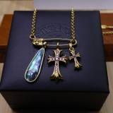 Chrome Hearts Retro Punk Pin Cross Pendant Necklace