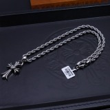 Chrome Hearts New Vintage Punk Cross Fried Dough Twists Necklace