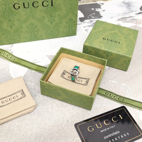 Gucci Retro Double G Interlocking Narrow Edition Ring