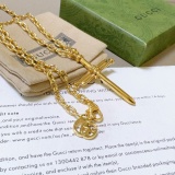 Gucci New Couple Fashion Double G Cross Necklace