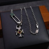 Chrome Hearts Retro Pin Cross Pendant Necklace Couple Punk Necklace