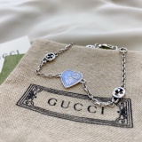 Gucci New Classic Interlocking Double G Enamel Light Blue Bracelet 17+2CM