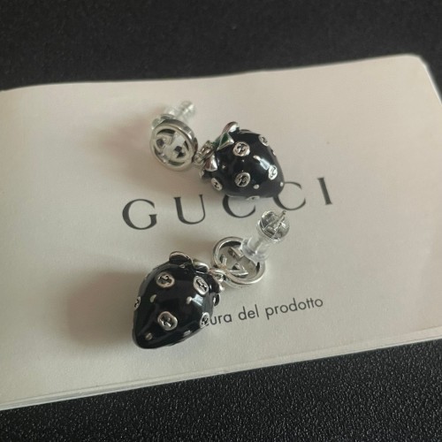Gucci New Fashion 3D Strawberry Double G Earrings