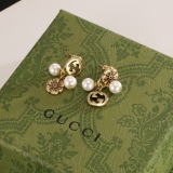 Gucci New Classic Logo Pearl Asymmetric Retro Earrings
