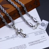 Chrome Hearts New Vintage Punk Cross Fried Dough Twists Necklace