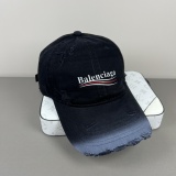 Balenciaga High Street Gradient Logo Printed Distressed Baseball Hat