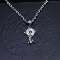 Chrome Hearts New Vintage Punk Horseshoe Cross Fried Dough Twists Necklace Chrome Hearts New Vintage Punk Horseshoe Cross Fried Dough Twists Necklace