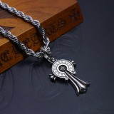 Chrome Hearts New Vintage Punk Horseshoe Cross Fried Dough Twists Necklace