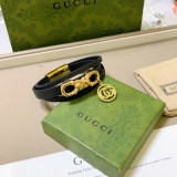 Gucci New Retro Double G Leather Hand Rope Bracelet