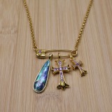 Chrome Hearts Retro Punk Pin Cross Pendant Necklace