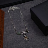 Chrome Hearts Retro Pin Cross Pendant Necklace Couple Punk Necklace
