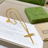 Gucci New Couple Fashion Double G Cross Necklace