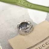 Gucci Retro Tiger Head Diamond Set Double G Ring