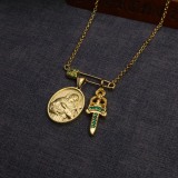 Chrome Hearts Retro Punk Pin Cross Pendant Necklace