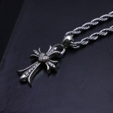 Chrome Hearts New Vintage Punk Cross Fried Dough Twists Necklace
