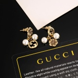 Gucci New Classic Logo Pearl Asymmetric Retro Earrings