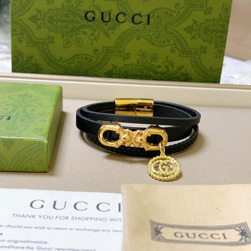 Gucci New Retro Double G Leather Hand Rope Bracelet