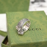 Gucci Retro Tiger Head Diamond Set Double G Ring