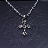 Chrome Hearts New Vintage Punk Cross Fried Dough Twists Necklace