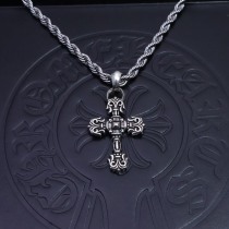 Chrome Hearts New Vintage Punk Cross Fried Dough Twists Necklace Chrome Hearts New Vintage Punk Cross Fried Dough Twists Necklace