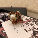 Gucci New Fashion Retro Flower Pearl Diamond Ring