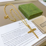 Gucci New Couple Fashion Double G Cross Necklace